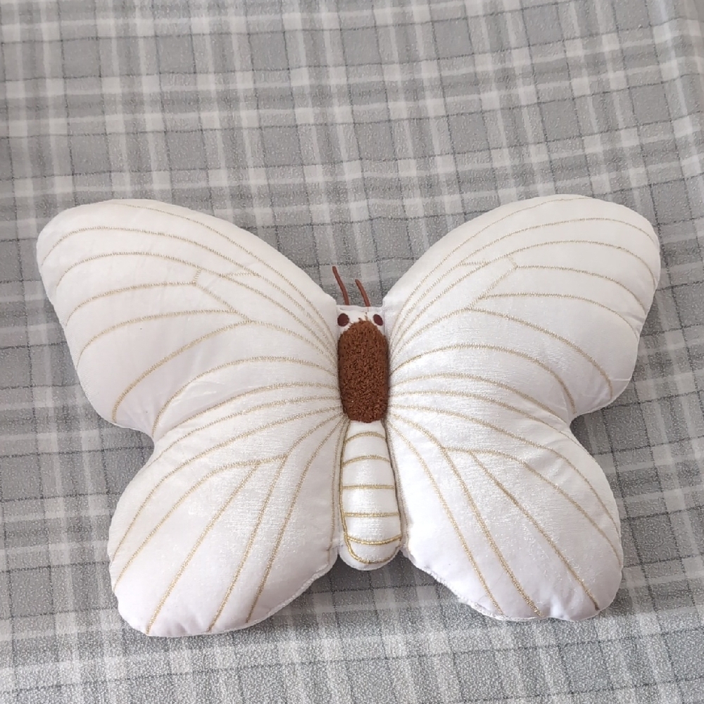 White Butterfly Pillow